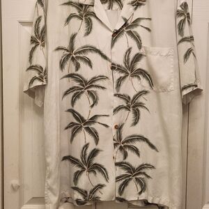 Vintage Paradise Found Tropical Palm Print Men's Shirt Sz Lg